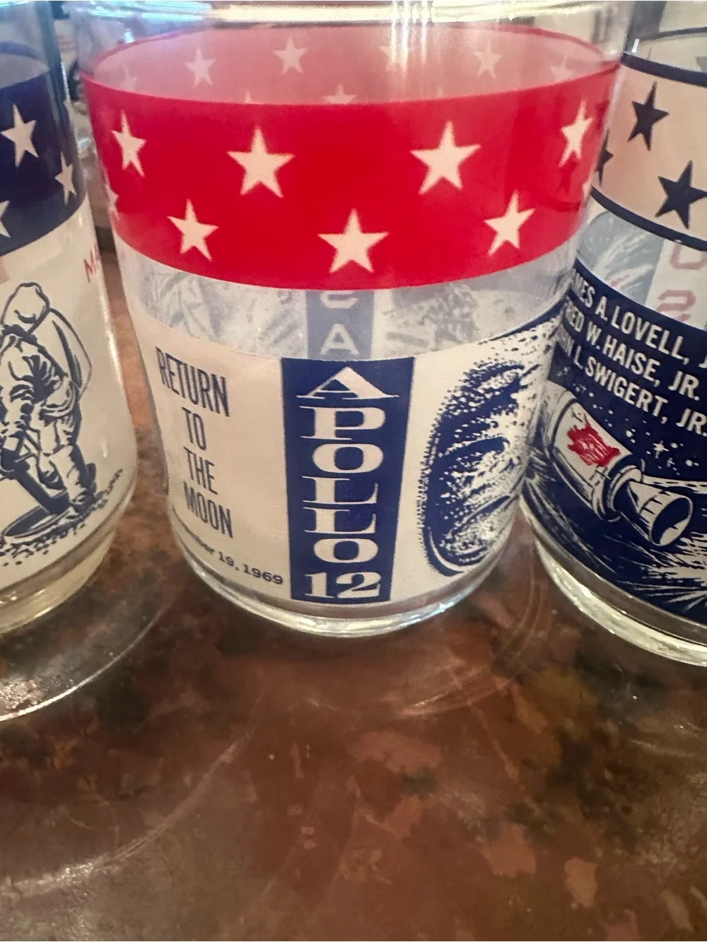 Set of 3 NASA Apollo Glasses